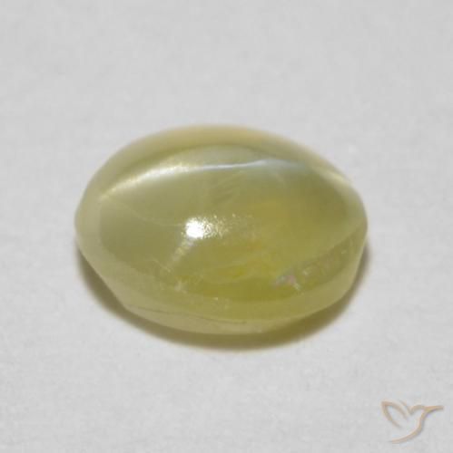 0.52克拉天然金绿玉猫眼，椭圆形，半透明