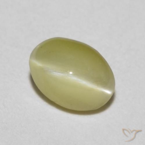 0.33ct 天然 浅拉古纳黄 金绿玉猫眼, 椭圆形, 半透明