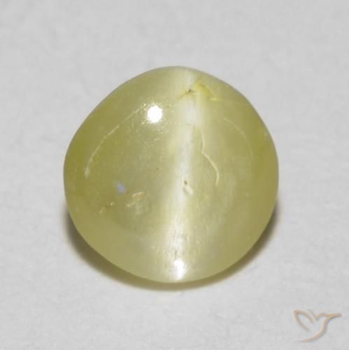 0.36ct 天然 淡黄色 金绿玉猫眼, 椭圆形, 半透明