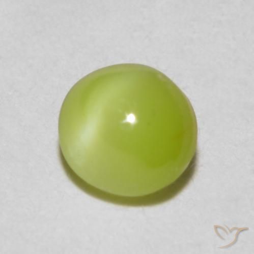 0.37克拉天然金绿玉猫眼，椭圆形，半透明
