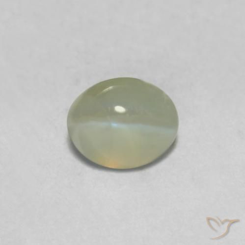 0.36ct 天然 中绿色 金绿玉猫眼, 椭圆形, 半透明