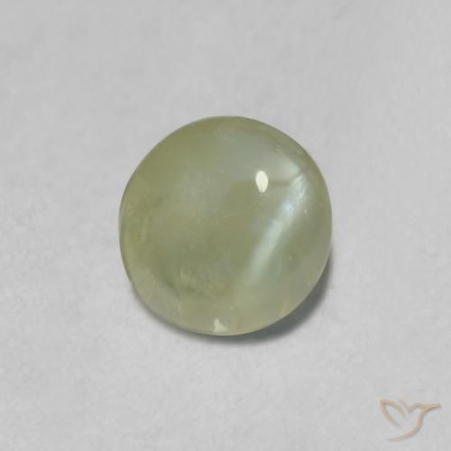 0.52ct 天然 灰绿色 金绿玉猫眼, 椭圆形, 半透明