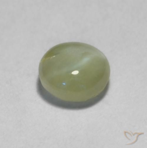 0.52克拉天然金绿玉猫眼，椭圆形，半透明