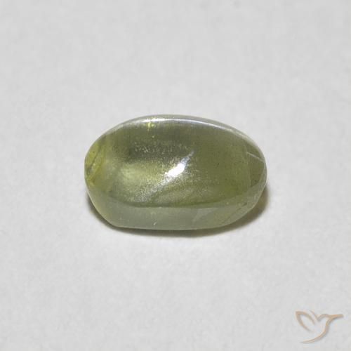 0.55克拉天然金绿玉猫眼，椭圆形，半透明