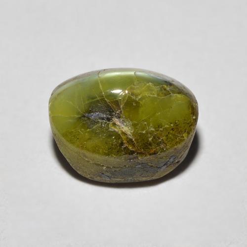 3.69克拉天然绿色Chrysoberyl Cat's Eye，椭圆形切割，8.7×6.3毫米，不透明