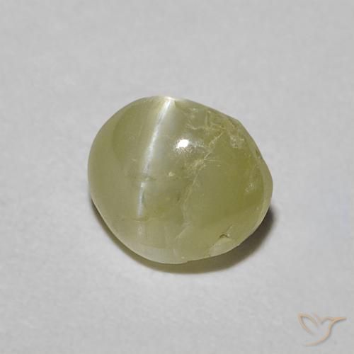 0.60克拉天然金绿玉猫眼，椭圆形，半透明