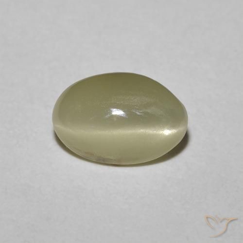 0.82ct 天然 淡奶油黄色 金绿玉猫眼, 椭圆形, 不透明