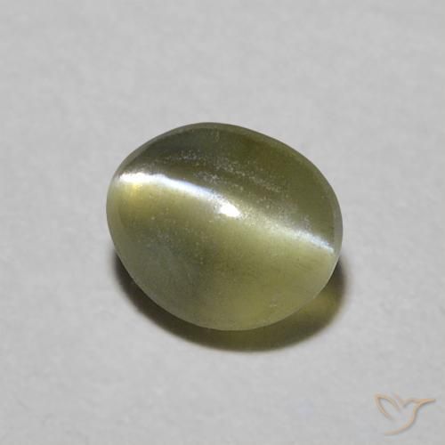 0.58克拉天然金绿玉猫眼，椭圆形，半透明