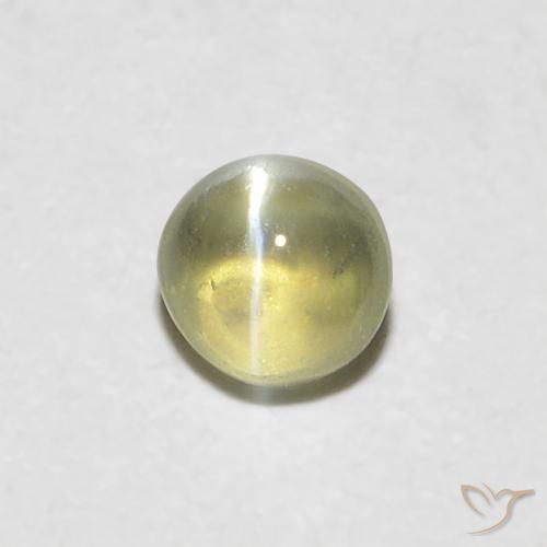 0.28ct 天然 淡黄色 金绿玉猫眼, 椭圆形, 半透明