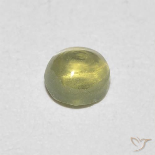 0.28克拉天然金绿玉猫眼，椭圆形，半透明