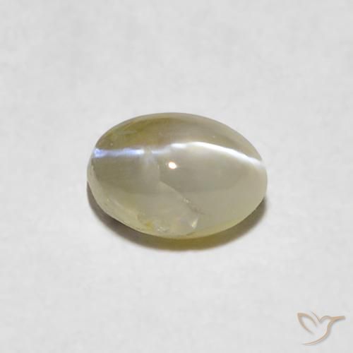 0.41ct 天然 淡黄色 金绿玉猫眼, 椭圆形, 半透明