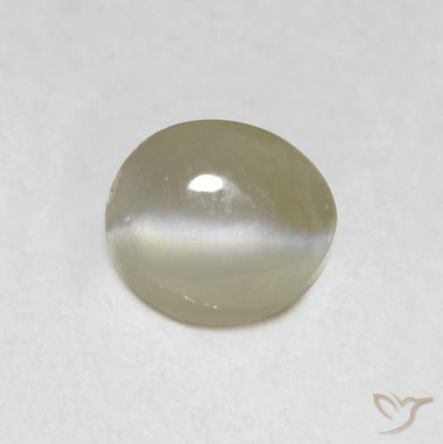 0.70ct 天然 淡黄色 金绿玉猫眼, 椭圆形, 半透明