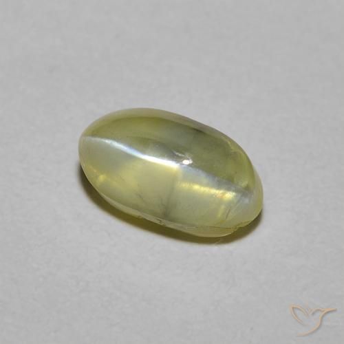 1.34克拉天然金绿玉猫眼，椭圆形，半透明