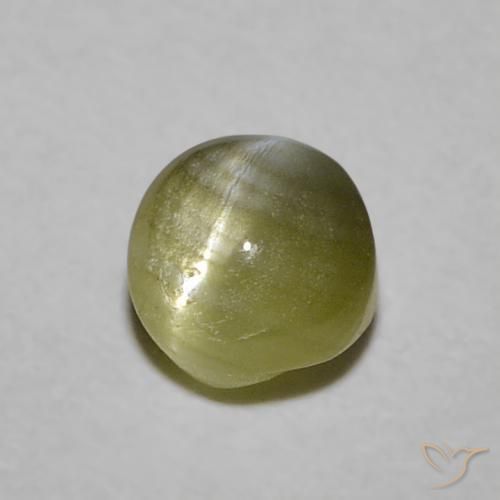 0.52克拉天然金绿玉猫眼，圆形的，半透明