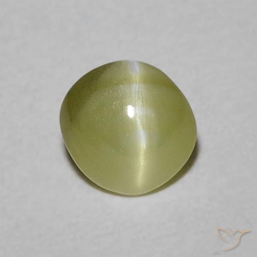 0.47ct 天然 黄绿色 金绿玉猫眼, 椭圆形, 半透明
