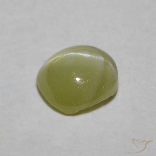 0.47克拉天然金绿玉猫眼，椭圆形，半透明