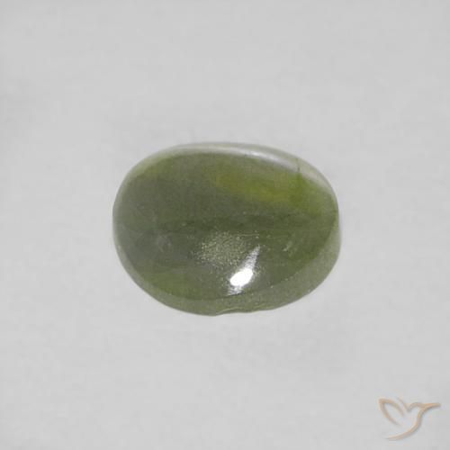 0.39克拉天然金绿玉猫眼，圆形的，半透明