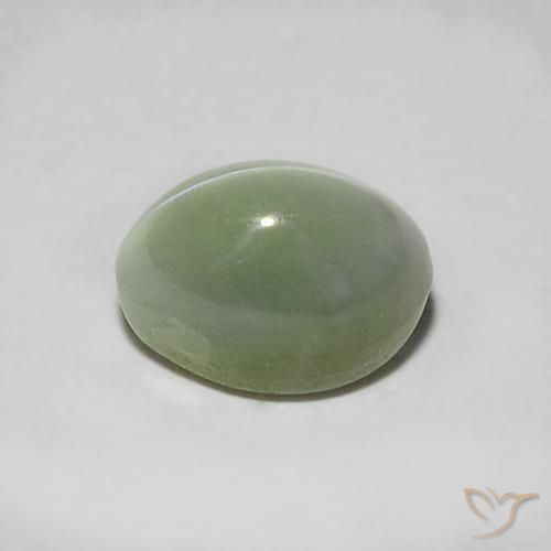 0.90克拉天然绿色Chrysoberyl Cat's Eye，椭圆形切割，5.7×3.9毫米，半透明