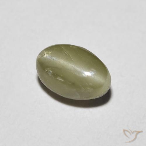 0.82克拉天然金绿玉猫眼，椭圆形，半透明