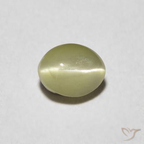 0.39ct 天然 黄绿色 金绿玉猫眼, 椭圆形, 半透明