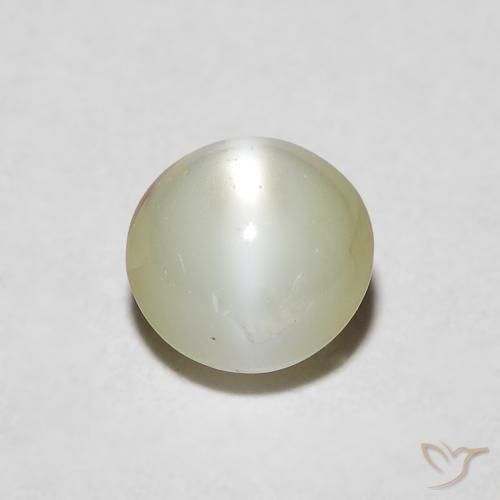 【限定品】 0.29ct 天然淡黄色金绿玉猫眼, 圆形的, 半透明 置物
