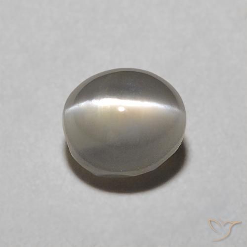 0.57ct 天然 非常浅灰色 金绿玉猫眼, 椭圆形, 半透明