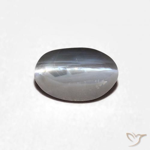 0.70ct 天然 中灰色 金绿玉猫眼, 椭圆形, 不透明