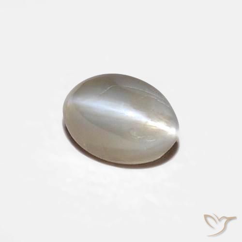 0.34ct 天然 非常浅灰色 金绿玉猫眼, 椭圆形, 不透明