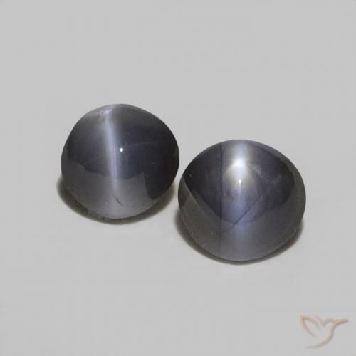 0.38ctw 天然 暗灰色 金绿玉猫眼, 椭圆形, 不透明