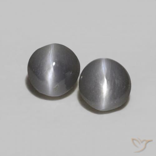 0.35ctw 天然 灰色的 金绿玉猫眼, 椭圆形, 不透明