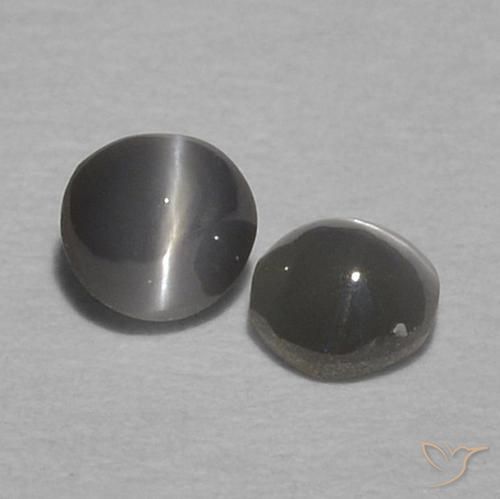 0.35克拉天然金绿玉猫眼，圆形的，不透明