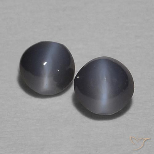 0.32ctw 天然 深灰色 金绿玉猫眼, 圆形的, 不透明