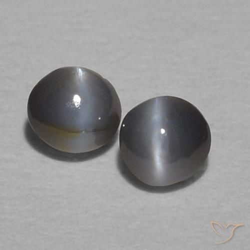 0.28ctw 天然 灰色的 金绿玉猫眼, 椭圆形, 不透明