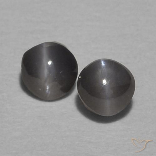 0.29ctw 天然 中灰色 金绿玉猫眼, 圆形的, 不透明