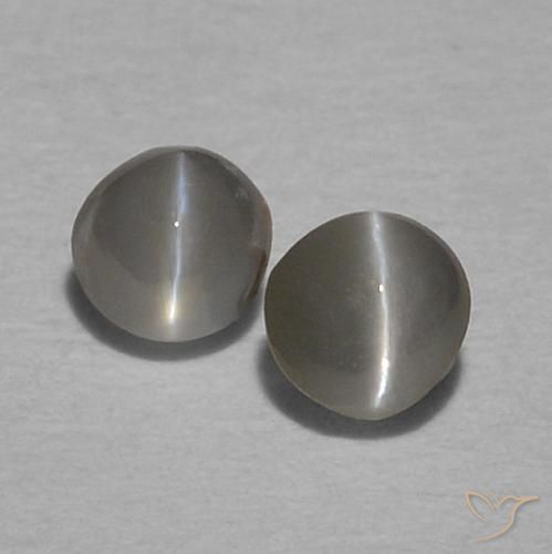 0.29ctw 天然 中灰色 金绿玉猫眼, 圆形的, 不透明