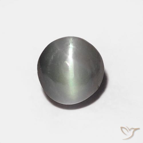 0.35ct 天然 浅灰色 金绿玉猫眼, 圆形的, 不透明