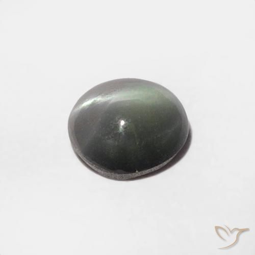 0.35克拉天然金绿玉猫眼，圆形的，不透明