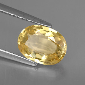 2.15克拉天然黄色金绿宝石，椭圆形切割，9.2×6.8毫米，VS-SI
