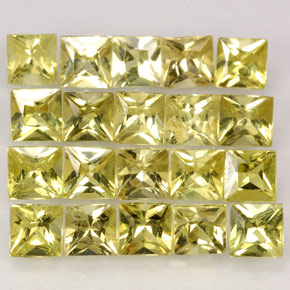 天然黄色金绿宝石，方形，3.3×3.2毫米，VS