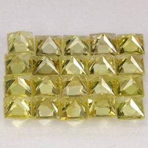 天然黄色金绿宝石，方形，3.3×3.2毫米，VS