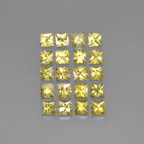 天然黄色金绿宝石，方形，3.2×3.1毫米，VS
