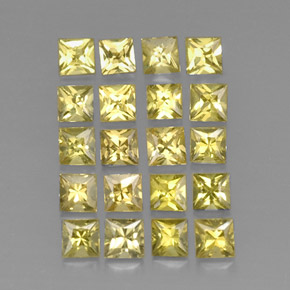 天然黄色金绿宝石，方形，3.2×3.1毫米，VS
