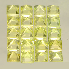 天然黄色金绿宝石，方形，3.2×3.1毫米，VS