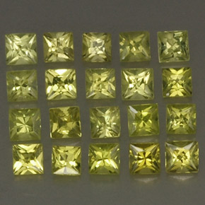 天然黄色金绿宝石，方形，3.1×3.1毫米，VS