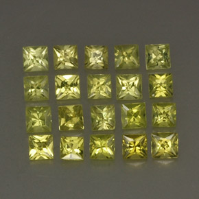 天然黄色金绿宝石，方形，3.1×3.1毫米，VS