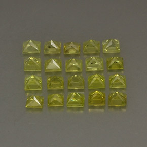 天然黄色金绿宝石，方形，3.1×3.1毫米，VS