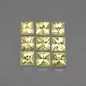 天然黄色金绿宝石，方形，3.4×3.4毫米，VVS-VS