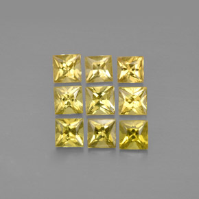 天然黄色金绿宝石，方形，3×3毫米，VVS-VS
