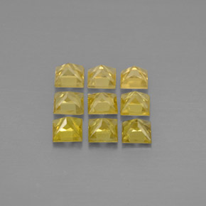 天然黄色金绿宝石，方形，3×3毫米，VVS-VS