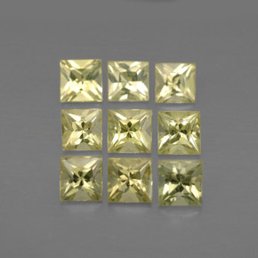 天然黄色金绿宝石，方形，3.5×3.4毫米，VVS-VS